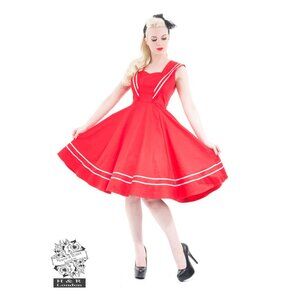 final Hearts & Roses London Red Sailor Dress US 8